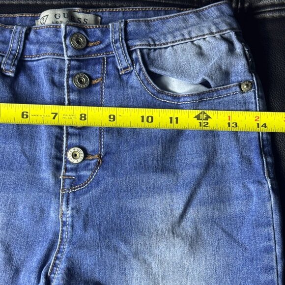 Guess Women’s Jeans Size 12 (24x27) Mid-Rise Straight Leg Blue Denim - Picture 11 of 11